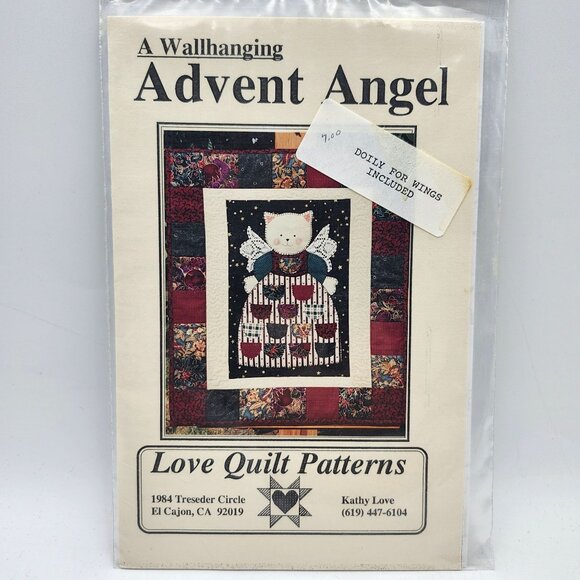 Love Quilt Patterns Advent Angel Quilt Wall Hanging Pattern Doily Wings - Picture 1 of 2